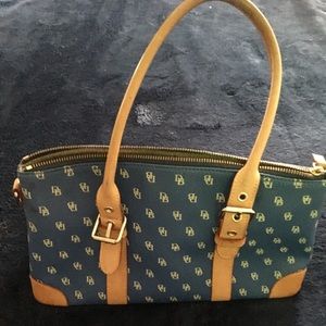 Dooney & Burke signature blue leather satchel